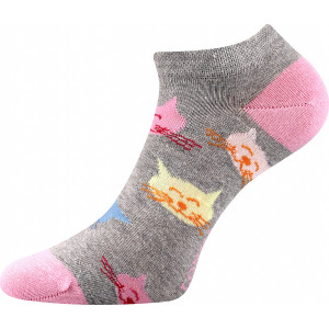 3 páry barevných ponožek sovy, kočky, noty