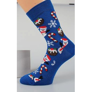 Barevné ponožky trendy Vánoční modrá