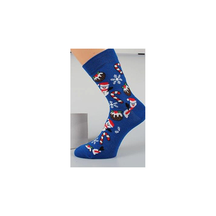 Barevné ponožky trendy Vánoční modrá
