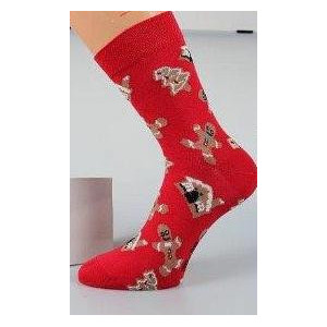 Barevné ponožky trendy Vánoční červená