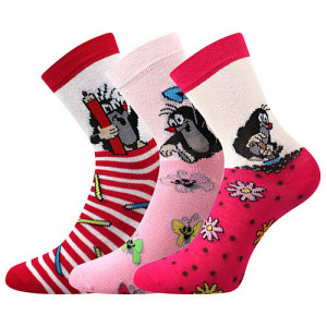 Barevné ponožky Krtek - holka 3 páry