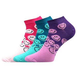 barevné ponožky smajlík X 3 páry